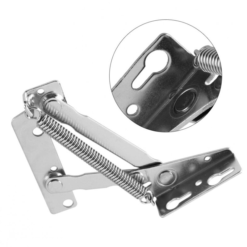 2Pcs 80 Degree Left Right Sprung Hinges Cabinet Door Stay Flap Top Support Cupboard Stainless Steel Heavy Duty Gate Hinge
