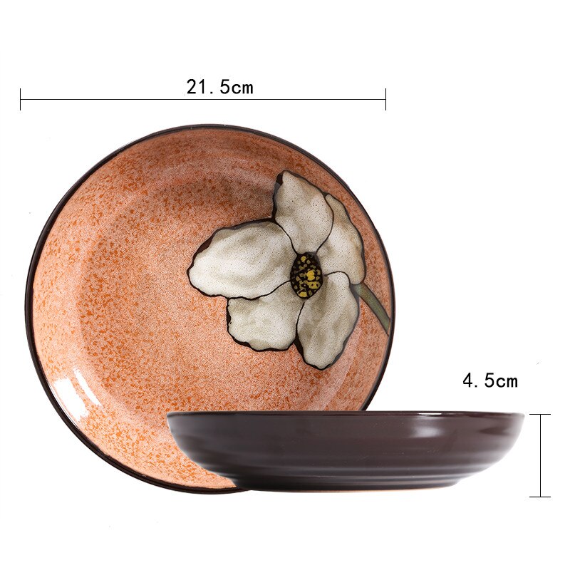 European-style dinner plate ceramic deep plate dinner plate service plate disc cake plate western food steak disc kitchen board: b