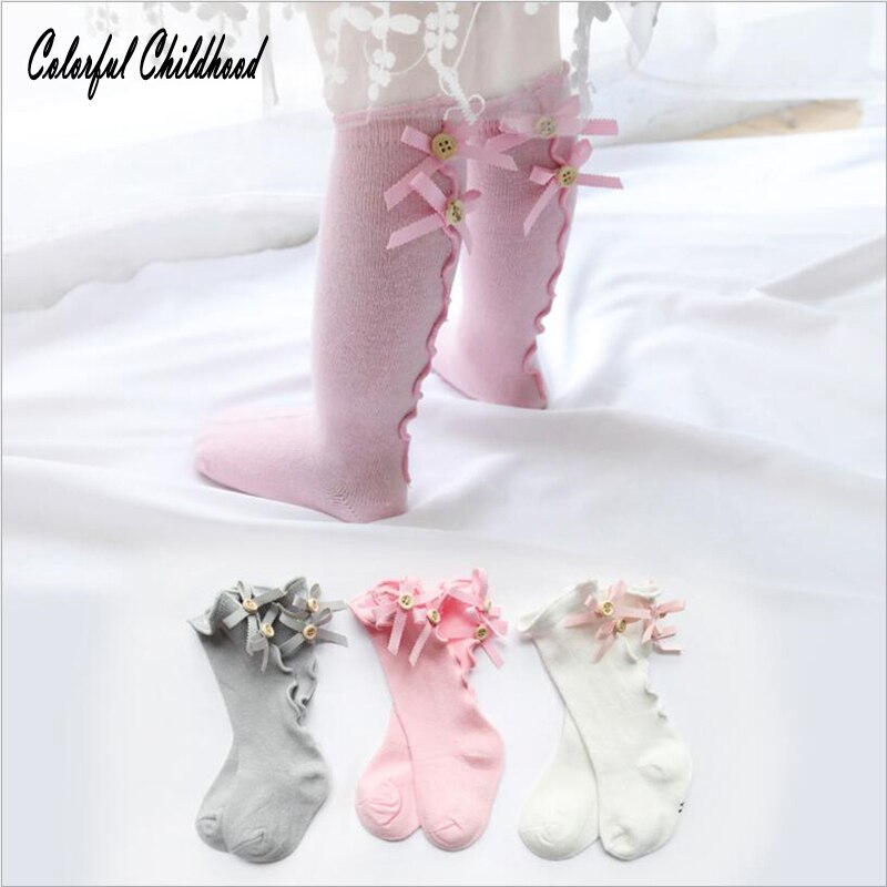 Engel baby baby meisjes kind sokken lint strik katoen zacht halve meisjes kniekous baby peuter prinses mooie kniekousen kinderen