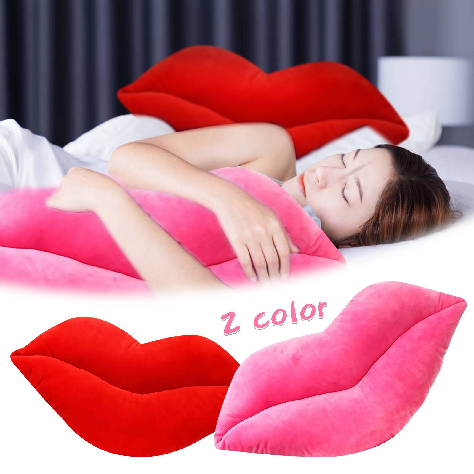 Lips Plush Toys Sexy Red Lips Big Lips Pillow Valentine's Day Fun Pillow Cushion Office Home Adult