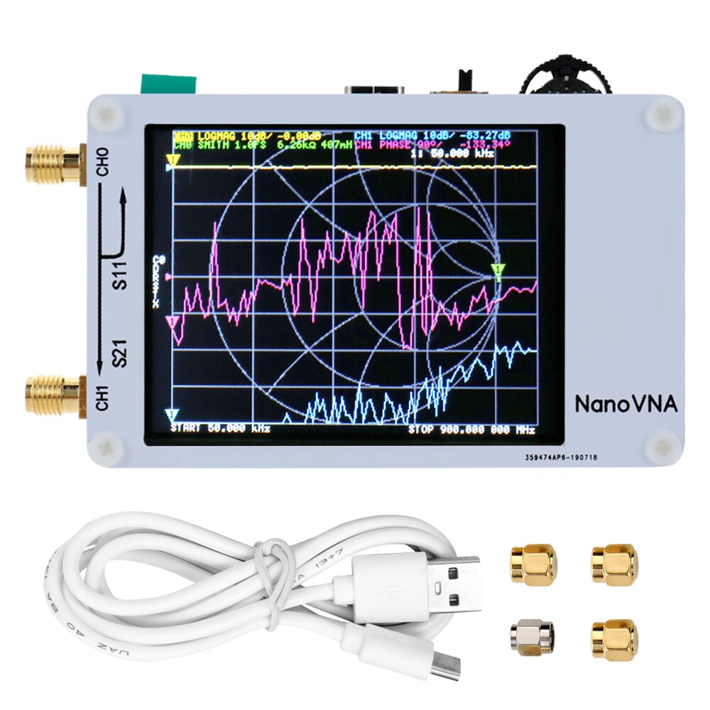 Analyseur de réseau Nano vectoriel tenu dans la main 50 KHz-900 MHz affichage numérique ondes courtes MF HF VHF UHF analyseur d'antenne onde debout