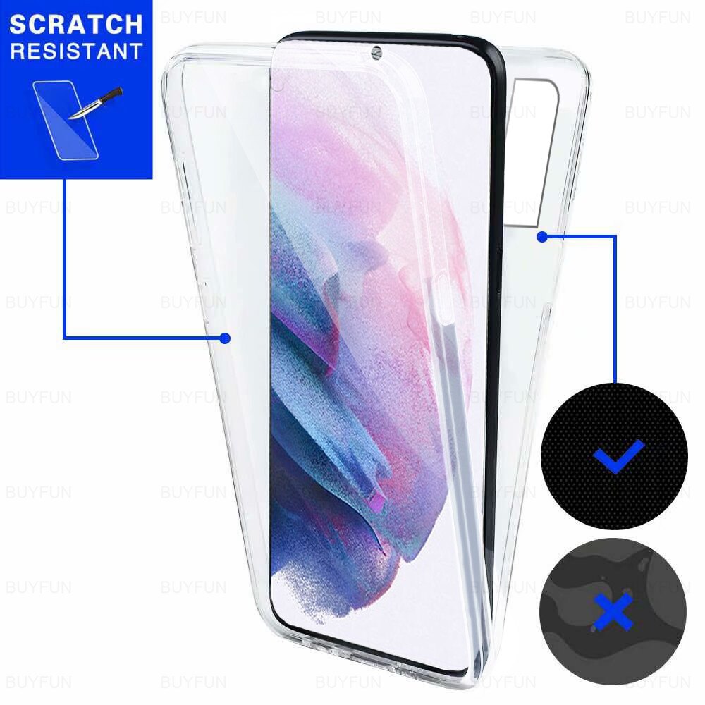 Funda protectora transparente de 360 ° para samsung galaxy s21, ultra s, 21 plus, s21ultra, s21plus, samsun galaxy, funda de silicona para teléfono