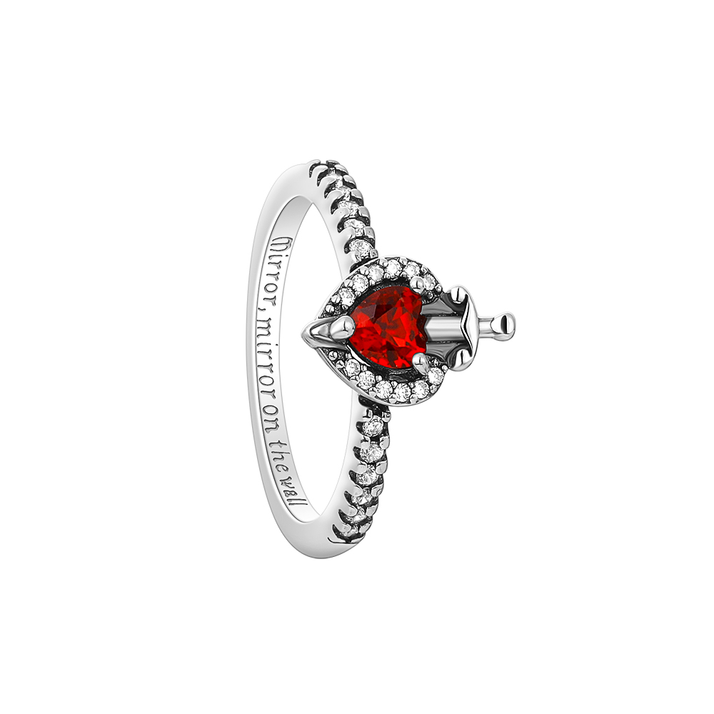 Morsdag rød serie 925 sterlingsølv størrelse 6 7 8 9 hjerte stein ring ringer smykker tilbehør for kvinner