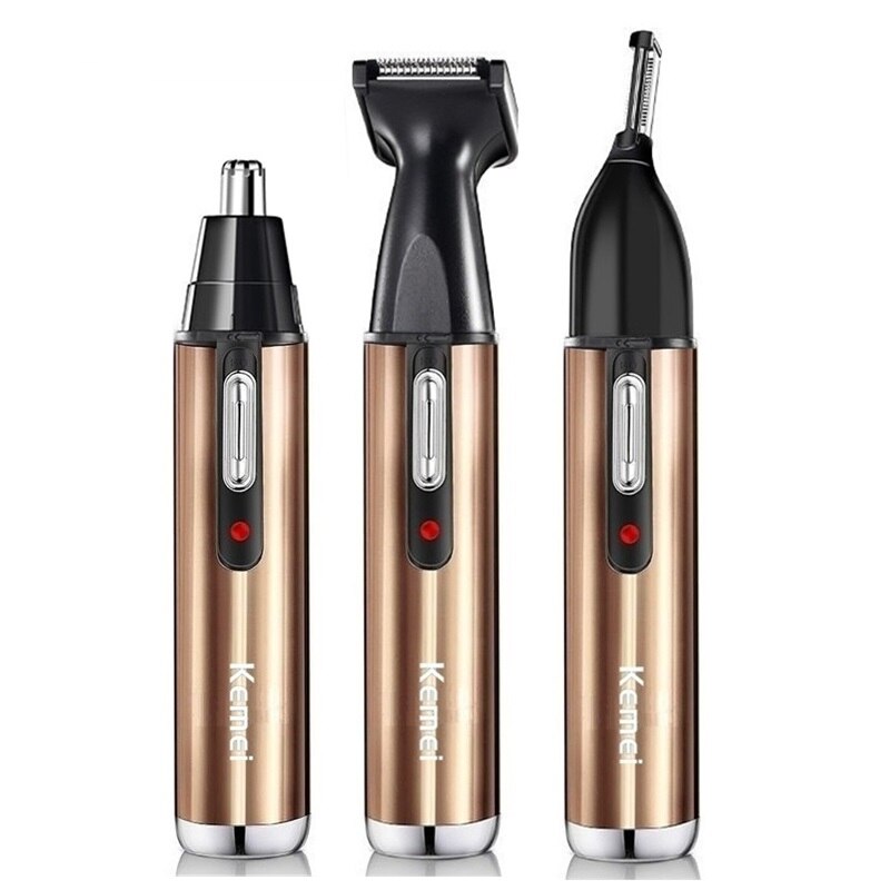 4in1 rechargeable nose trimmer beard trimer for men ear eyebrow nose hair trimmer for nose and ear: km6661