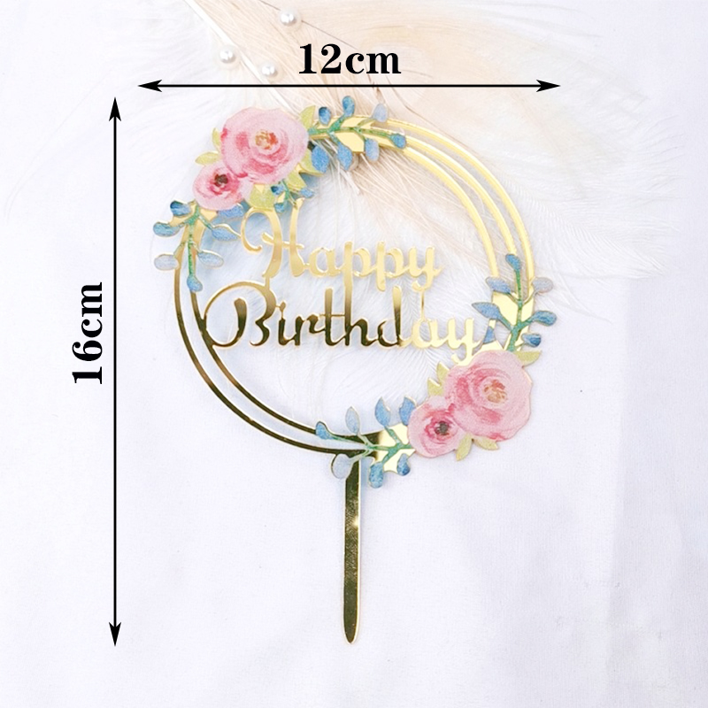 Akryl farve blomsterpige tillykke med fødselsdagen kage topper bryllupsdag glad mor & #39 ;s dag kage toppers dekoration forsyninger: Hbgd 2