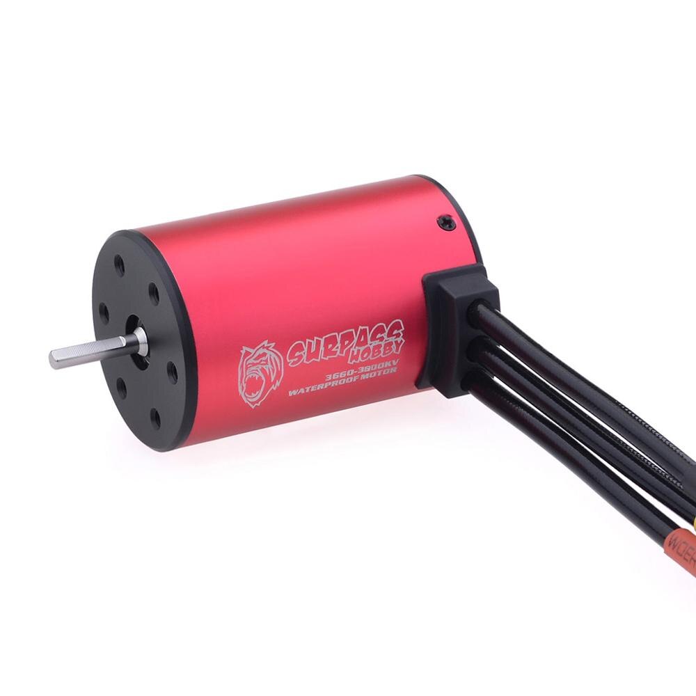 Surpass Hobby Waterproof 3660 Brushless Motor 3.175mm 2200/2600/3100/3500/4200KV 80A ESC for 1/10 GTR Lexus RC Cars 2S 3S