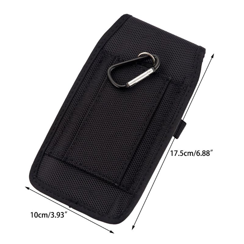 Ledig nylon mobiltelefon midjeväska med krokögla hölster mobiltelefon fodral till iphone samsung xiaomi huawei tillbehör: C