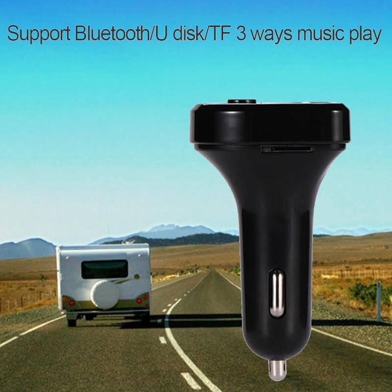 Transmisor FM con Bluetooth 5,0 para coche, reproductor modulador MP3, inalámbrico, manos libres, con doble cargador rápido USB, color negro