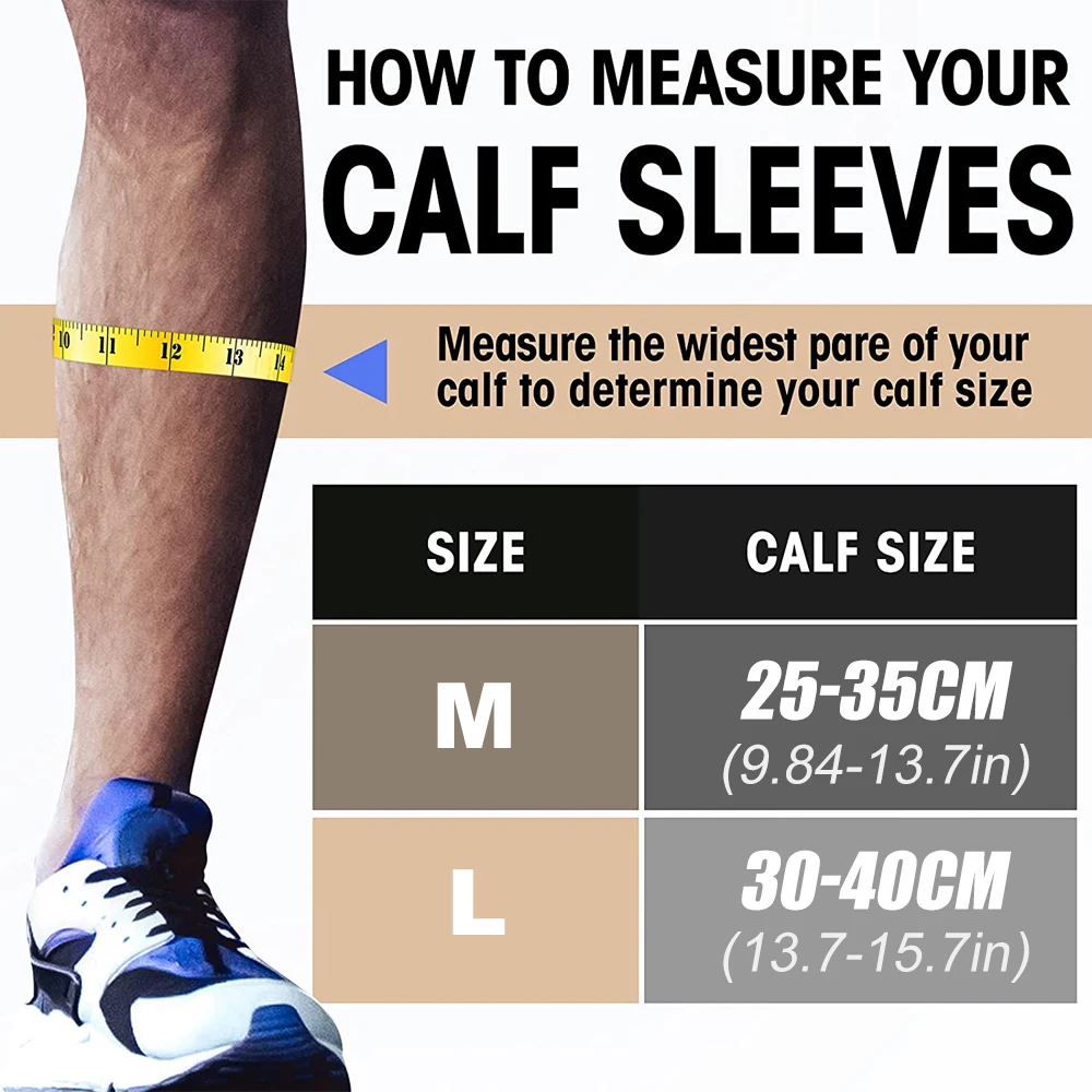 Manchons de compression de mollet pour hommes et femmes, manches de compression des jambes, chaussettes sans pieds, attelle de tibia et varices, 1 paire