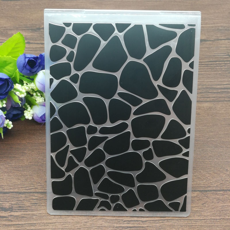 Stone Cobblestone Pattern Plastic Embossing Folders for DIY Scrapbooking Paper Craft/Card Making Decoration Supplies