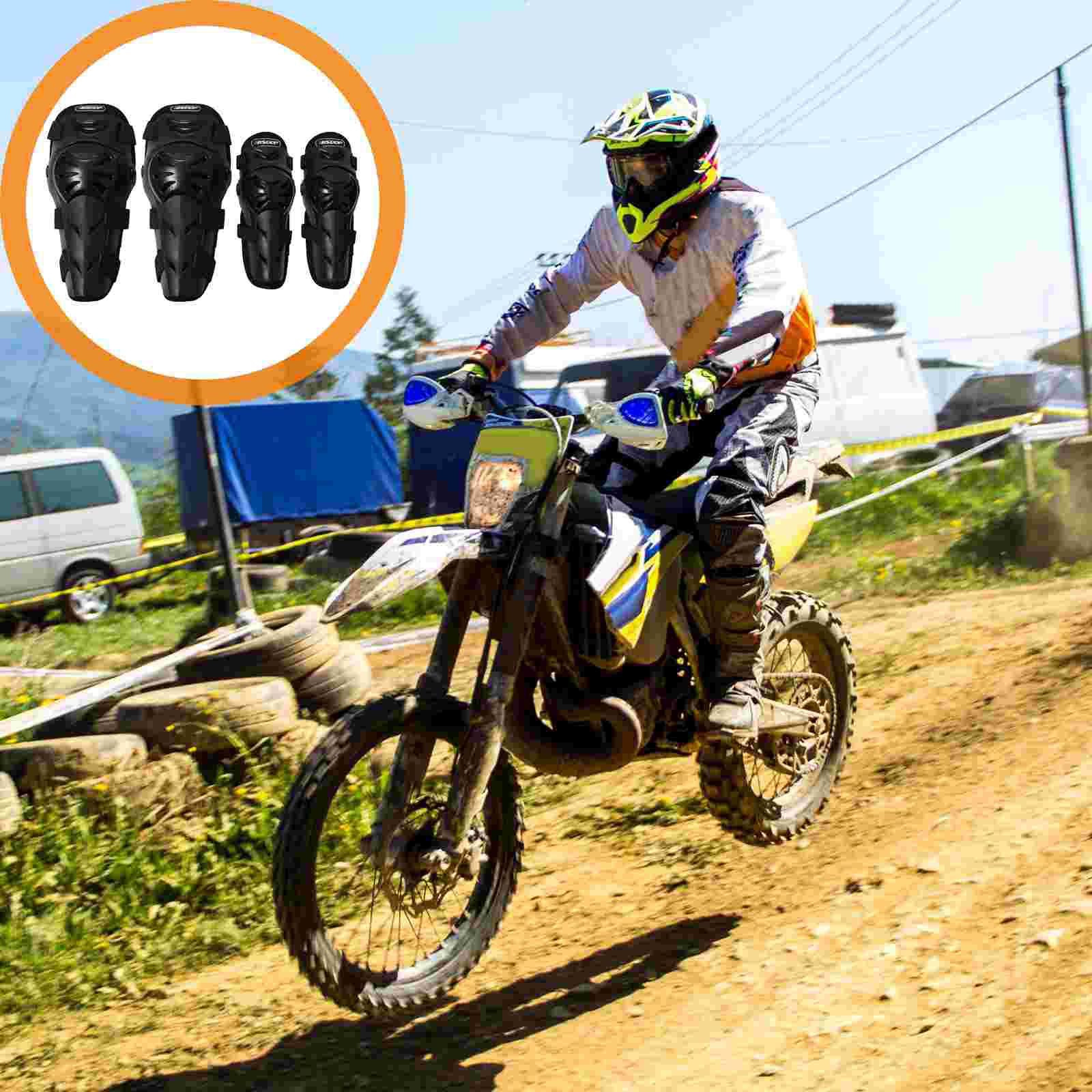 1 Set Limbs Protector Riding Protective Gear Useful Motorcycle Knee Elbow Pads: Default Title