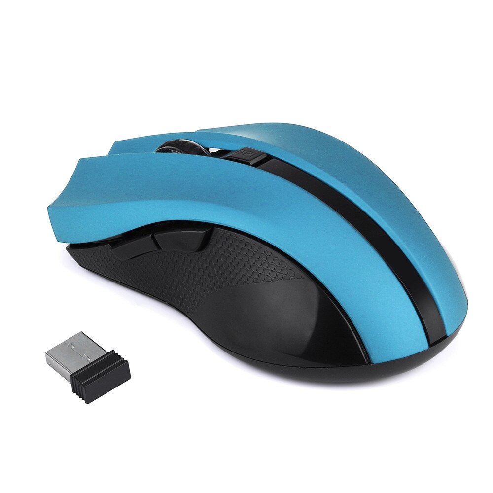 Sem fio 2.4GHz Wireless Optical Mouse Mouse para Computador Portátil PC + Receptor USB: Azul
