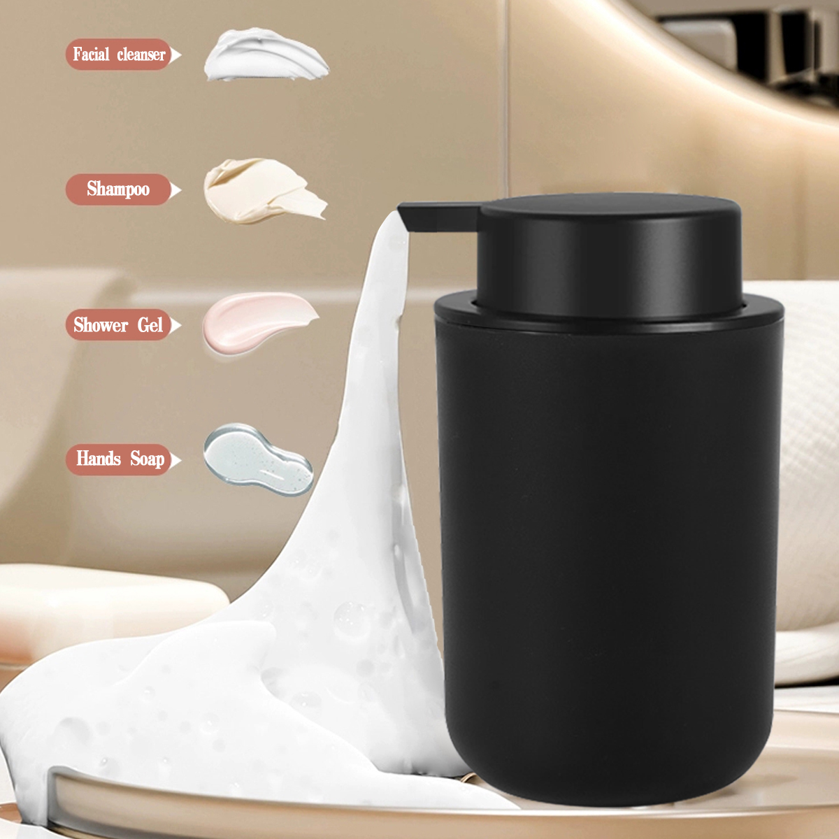 Schaumseifenspender mit Mundwasserbecher, Badezimmer, nachfüllbar, schäumende Handseife, Lotion, Flaschen, Küche, Hände und Spülmittel