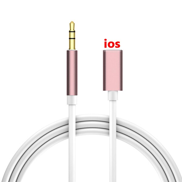 Voor Lightning Naar 3.5 Mm Jack Audio Kabel Auto Aux Voor Iphone 7 8 X Xs Xr Adapter Audio Transfer male Naar Male Aux Hoofdtelefoon Kabel: Rose Gold