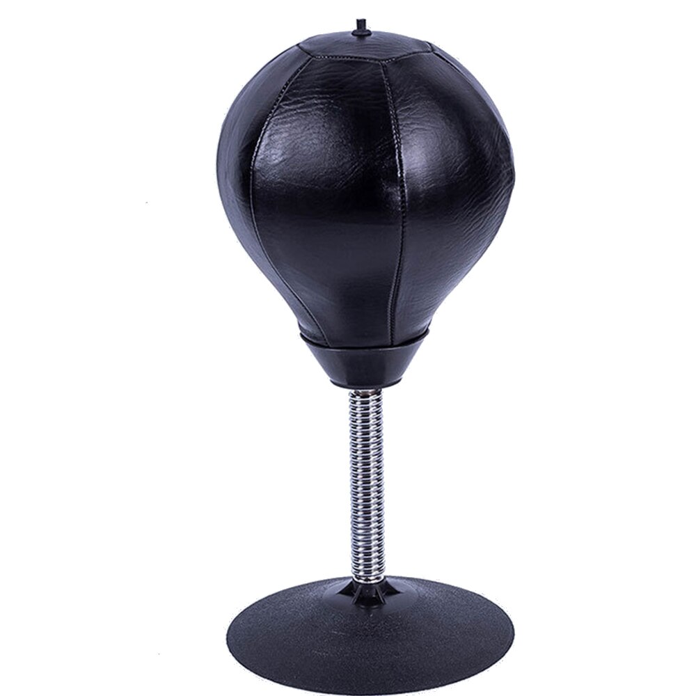 Stress Buster Desktop Punching Ball Bag Boxing Punch Relief Pump Speed Freestand: Black