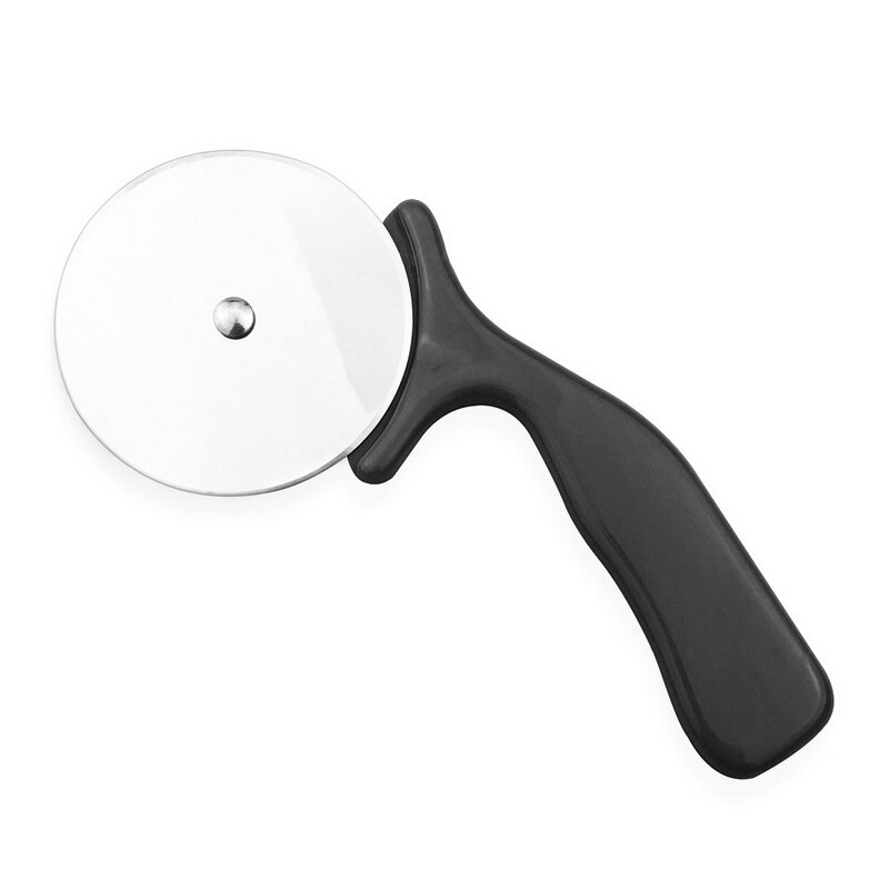 Cortador de Pizza, cuchillo de acero inoxidable, herramientas para pastel, tijeras de ruedas para Pizza, Ideal para tartas de Pizza, gofres, masa, galletas, Color rojo 1 unidad: black