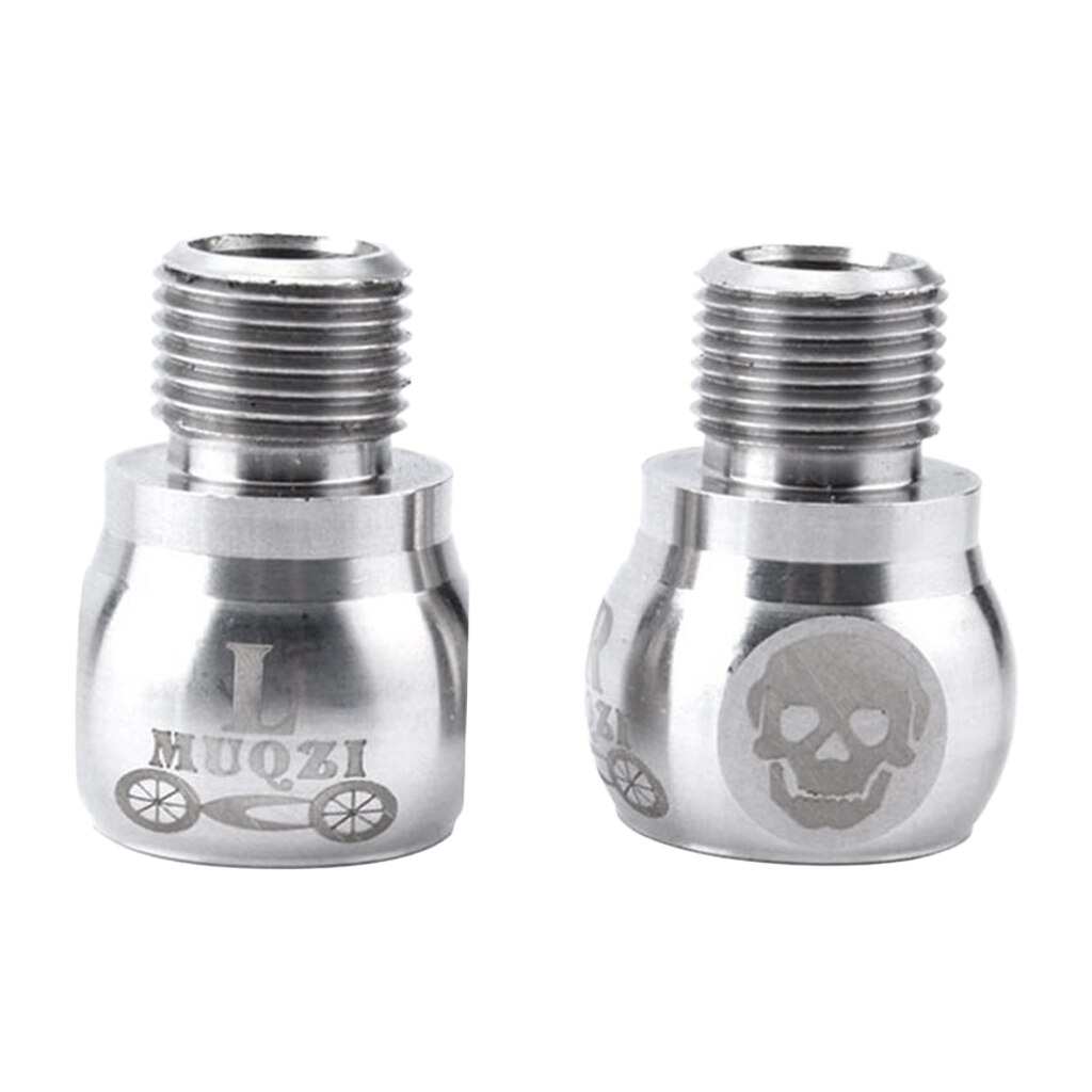 1 par cykel cykel pedal forlænger adaptere sæt til 9/16 tommer krank  m14 x 1.25 tråd 20mm: Sølv
