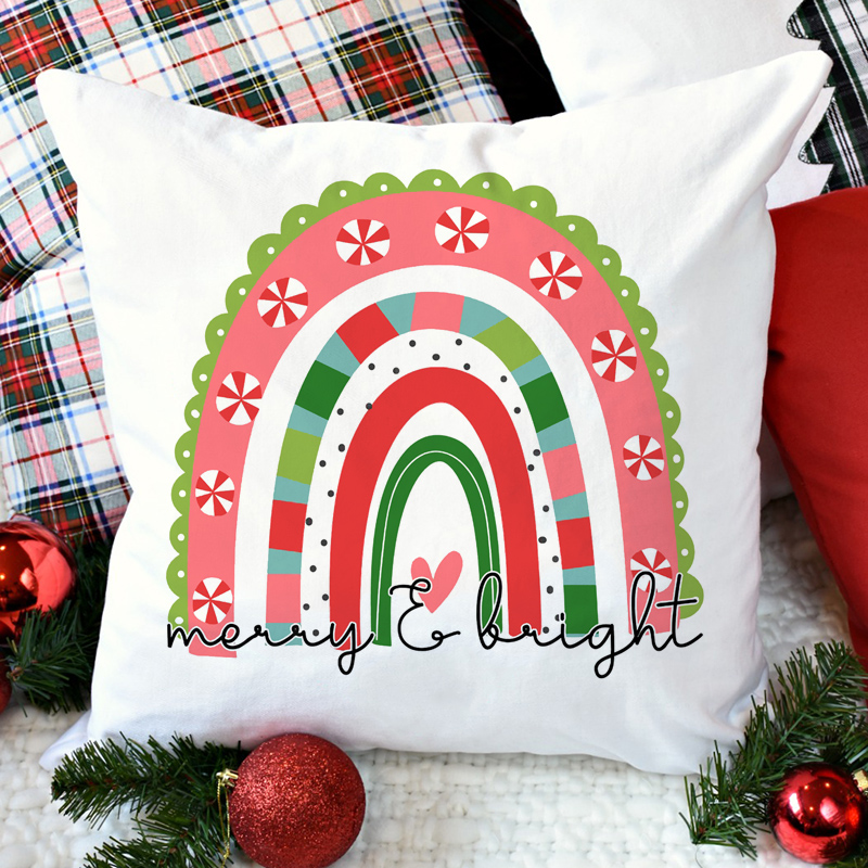 Kerst Kussenslopen Xmas Decoratieve Boerderij Buffalo Regenboog Kussensloop Winter Kussen Case Voor Home Decor