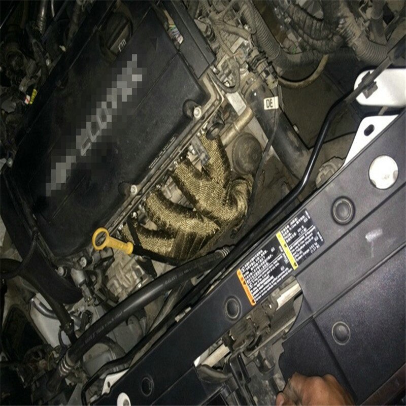 5.08 Cm X 1.59 Mm X 5 M Titanium Uitlaat/Header Heat Wrap Downpipe Isolatie Bandage Tape Roll met Roestvrij Banden Kit