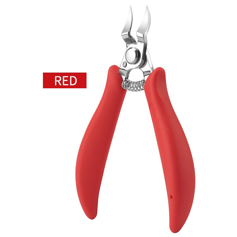 Siliconen handvat roestvrijstalen knipper nagelriem dode huid snijder manicure tool manicure tool dode huid snijder tondeuse  nt141: Rood