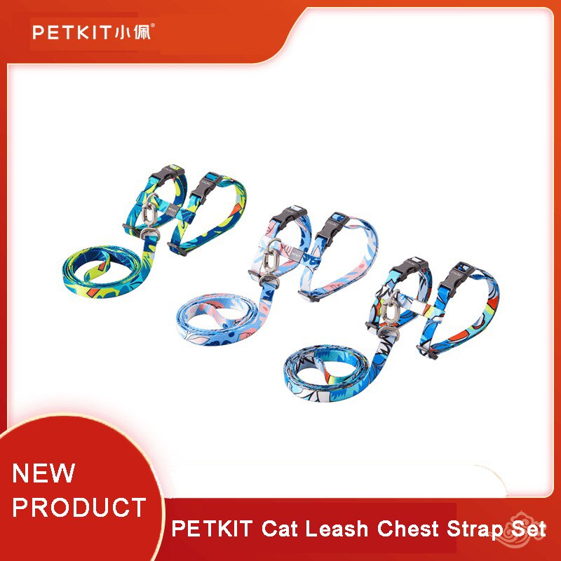 PETKIT-Correa de pecho con forma de I para gato, arnés ajustable, material de nailon de , correas de plomo para caminar