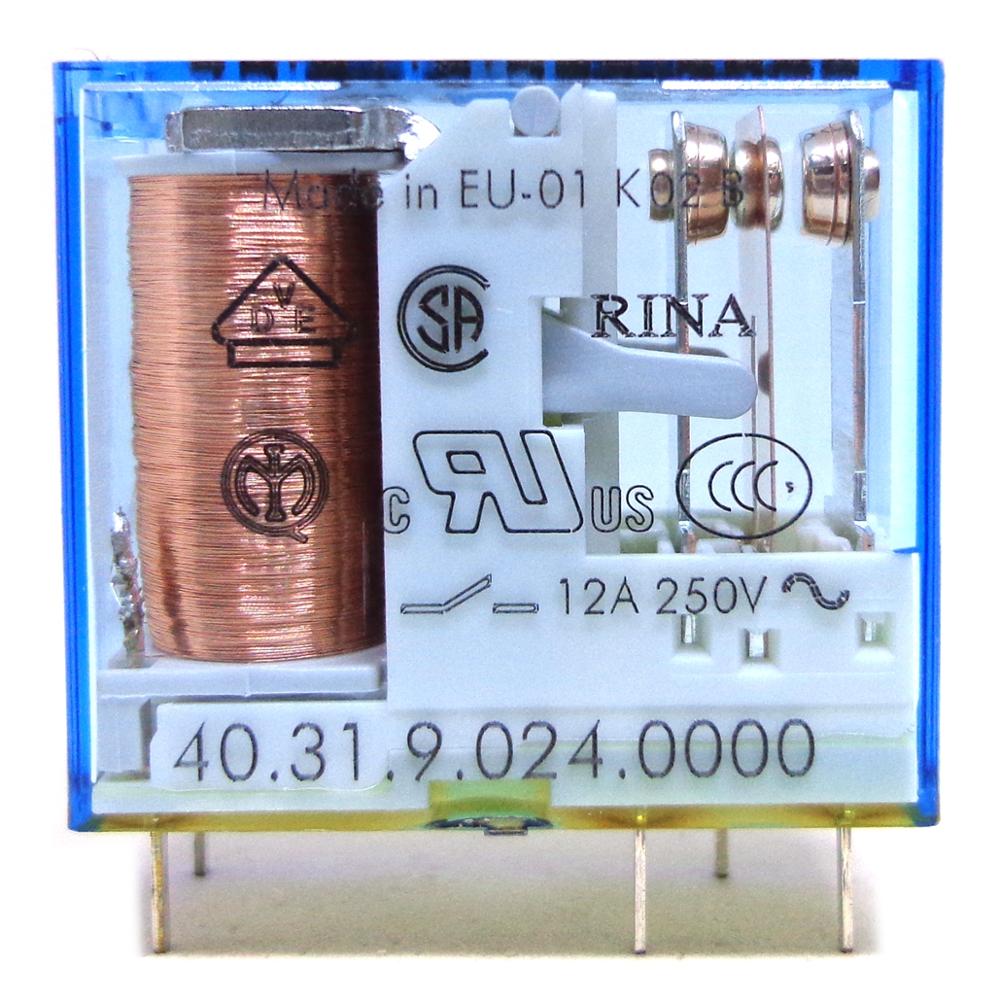 Finder relæ 40.52 / 40.61 / 40.31 12v 24v 230v 110v 48v ac  dc 8a 16a og original: 40.31 24 vdc