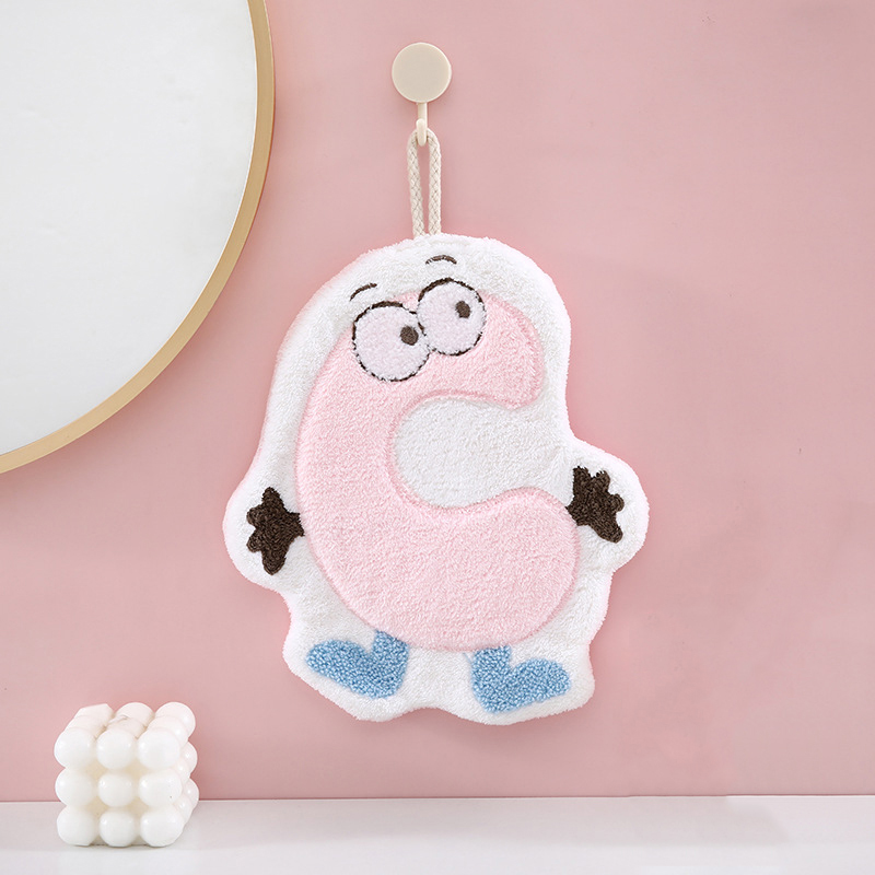 Asciugamano da cucina assorbente ad asciugatura rapida, per bambini, cartoni animati, anelli appesi, in microfibra, velluto corallo, bagno, camera da letto: Rosso