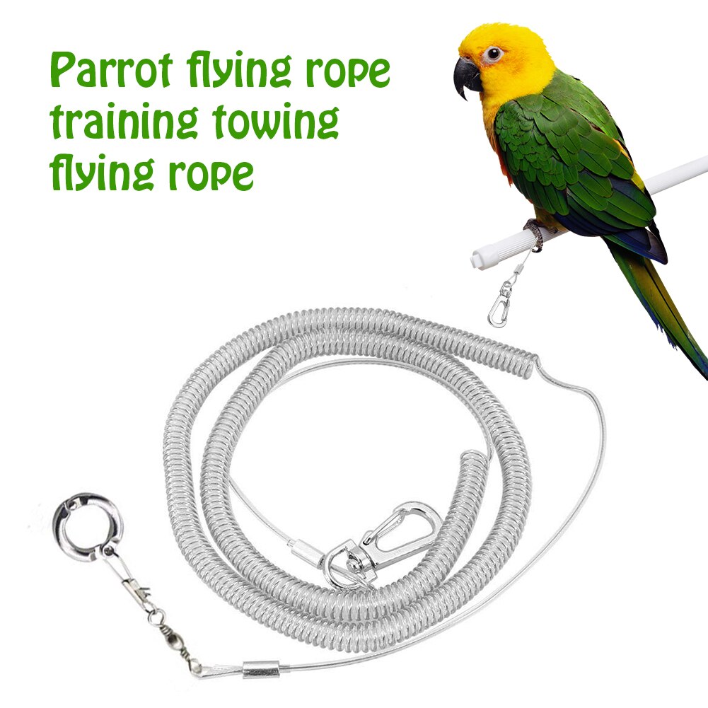 3 meter plastik anti bid flyvende træning reb snor til ara udendørs fuglesele ultra let papegøje fleksibel med benring: 4