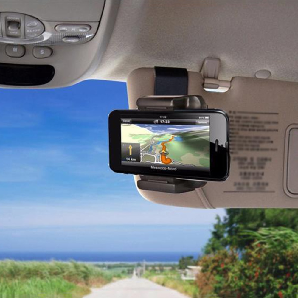 360 Degree Rotating Universal Car Sun Visor Phone Holder Lazy Sunshade Phone Bracket Square Mobile Phone Holder Stand Mount