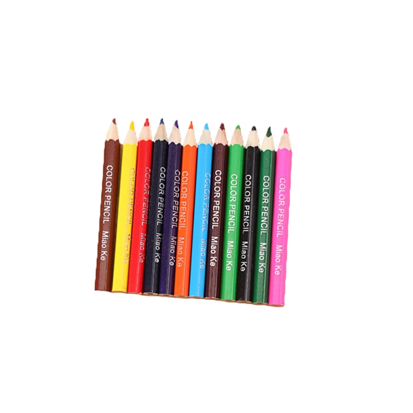 Lápiz pequeño de 12 Colores para pintar, lapicero de plomo para escribir y pintar, papelería de oficina, para estudiantes, A30
