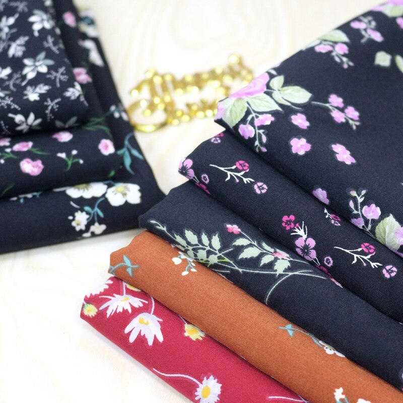 Chiffon Fabric By The Meter Floral Printed Micro Elastic Opaque Dress Skirt Flowers Summer Fabrics Breathable for Sewing Brocade