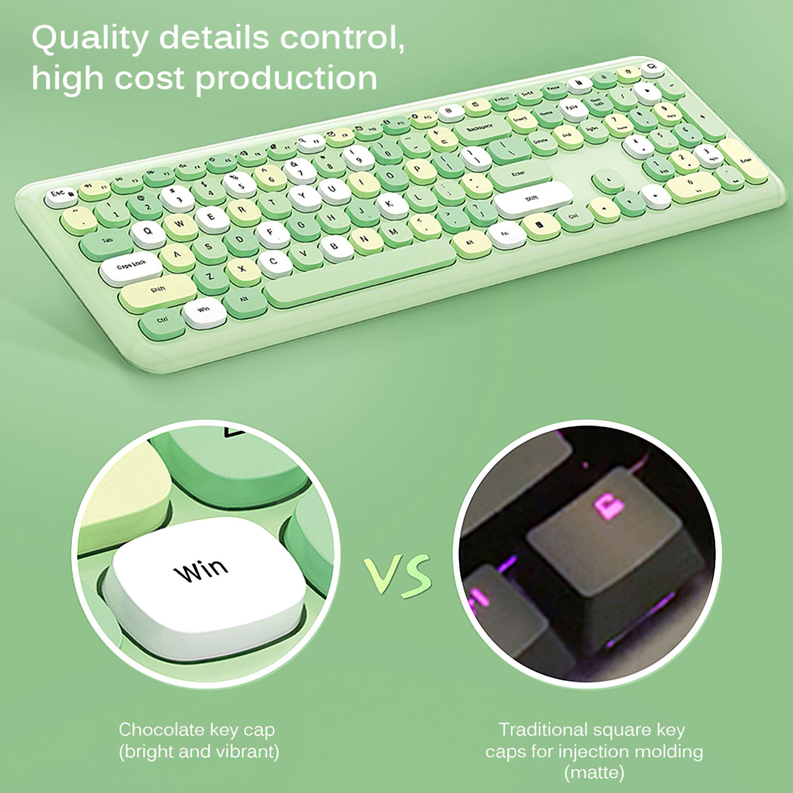 Wireless Keyboard And Mouse Combination Wireless Keyboard 2.4G Wireless Business Pink Multicolor Mute Keyboard And Mouse Set