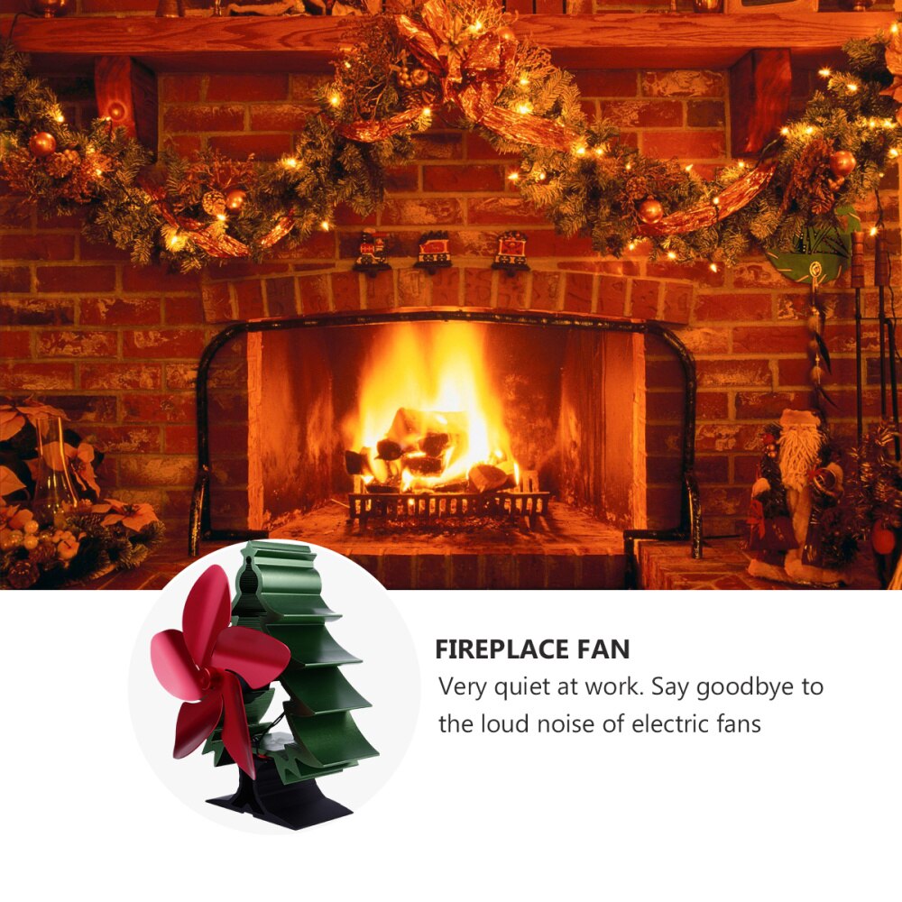 Christmas Tree Shaped Fan Fireplace Fan Thermal Power Fan Heat Energy Drive Fan