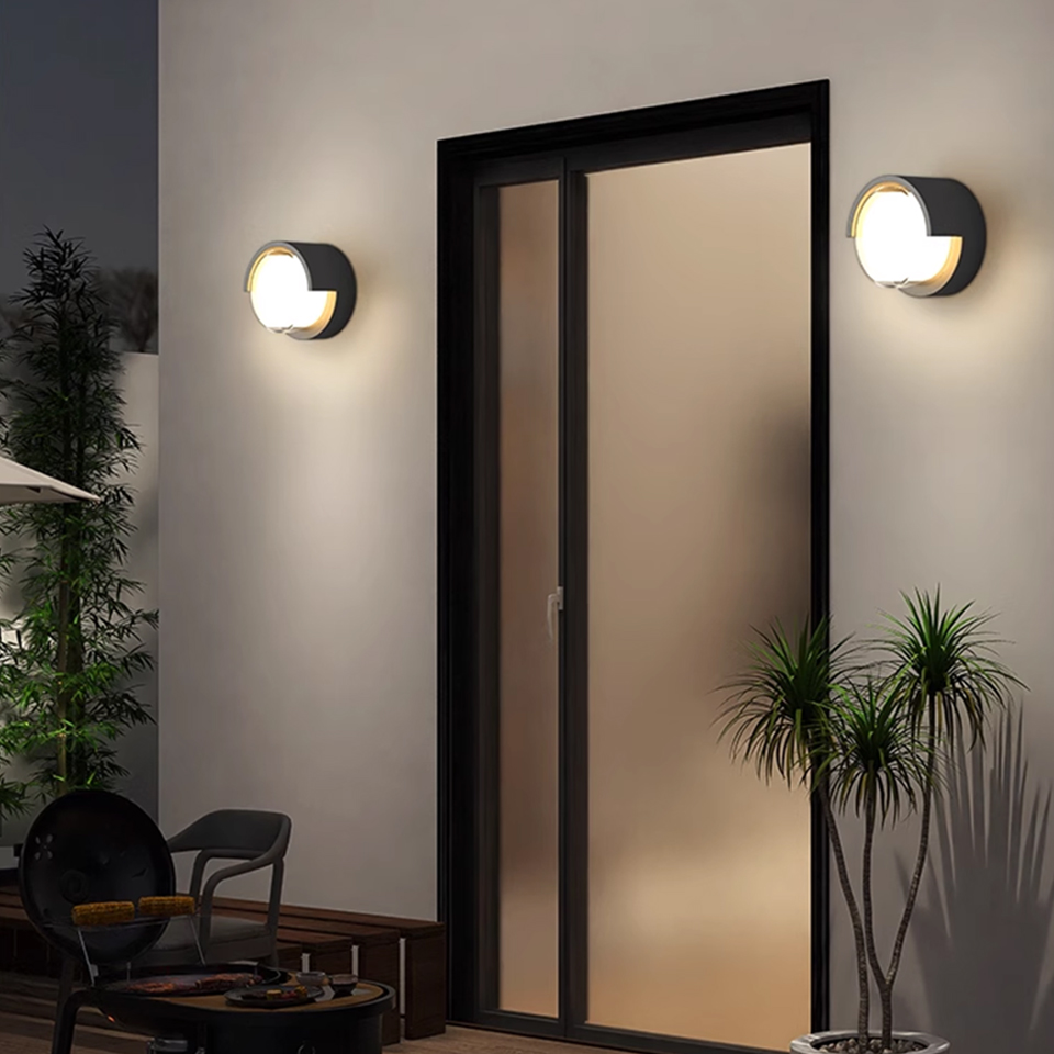 Lámpara de pared LED, Sensor de movimiento moderno, AC85-265V interior/exterior, 6W, 12W, luz de pared impermeable IP66 para decoración de camino de calle y jardín