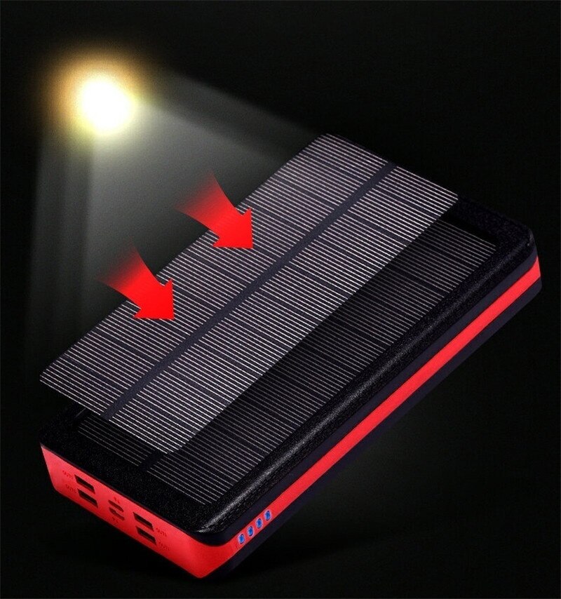 45000mAh Solar Power Bank for Samsung Iphone Xiaomi Smartphone LED Light Portable Solar Power Bank Charger Waterproof 4 USB