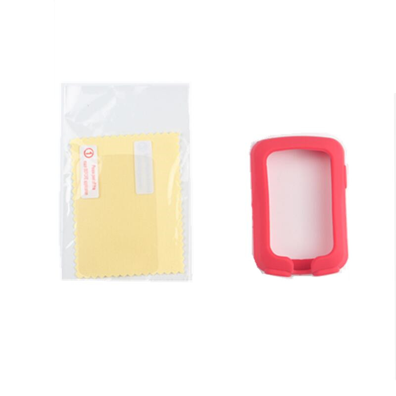 Borde de ciclismo al aire libre 820 funda protectora de goma de silicona para ordenador + película protectora para pantalla LCD para Garmin Edge 820: red