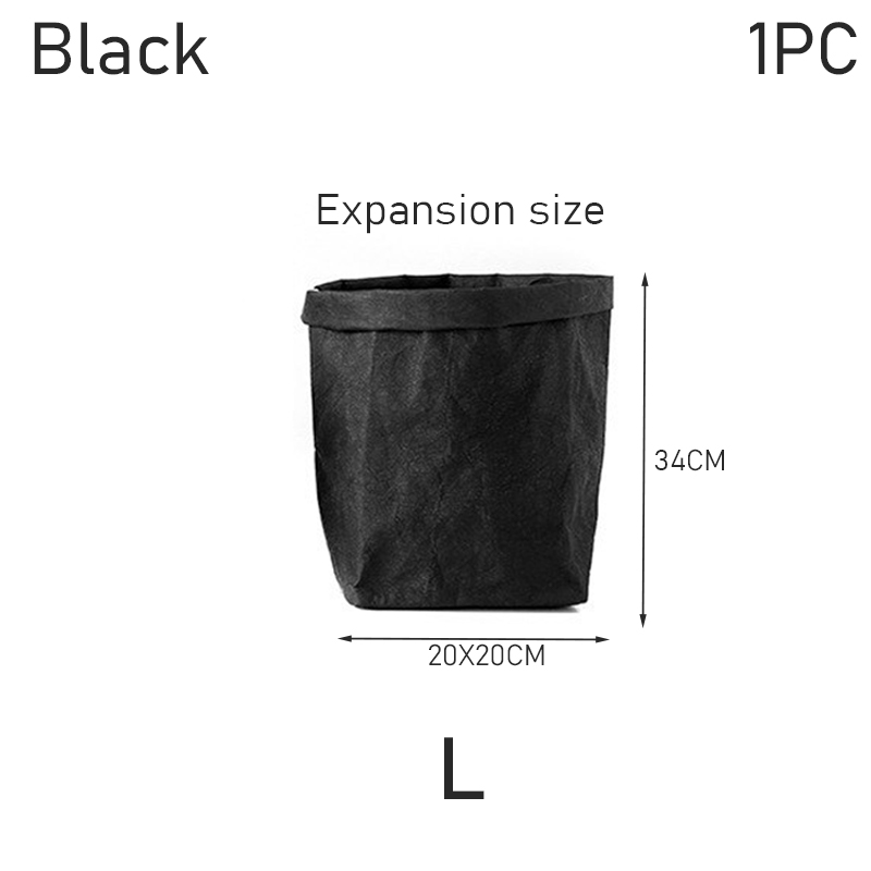 Washable Kraft Paper Refrigerator Storage Bag Desktop Organizer Office Kitchen Wardrobe Stationery Storage Pot Cover Storage Bag: Red