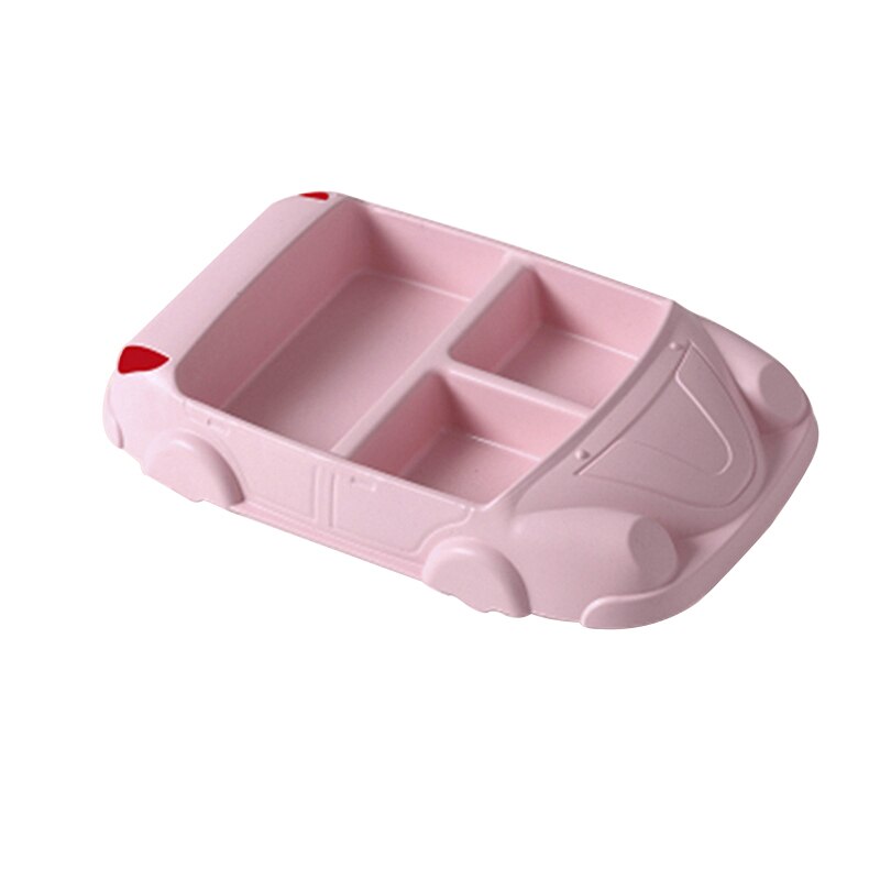 Enfants vaisselle bébé assiette séparée mignon voiture vaisselle dessins animés bébé alimentation ensemble enfants enfant formation vaisselle bambou Fiber: pink