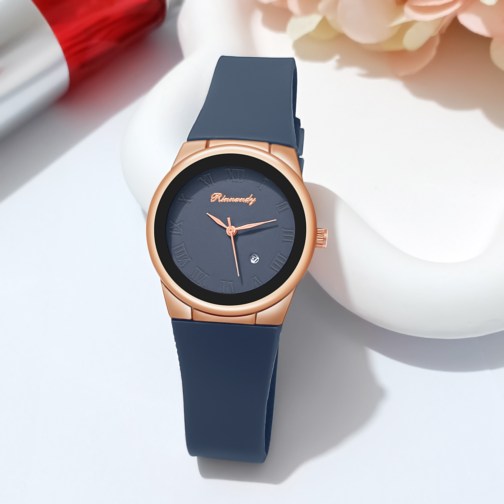 Watches Women Quartz Watch Sports Silicone Strap Ladies Wristwatches Calendar Clock Relogios Feminino Montre Femmes: Blue
