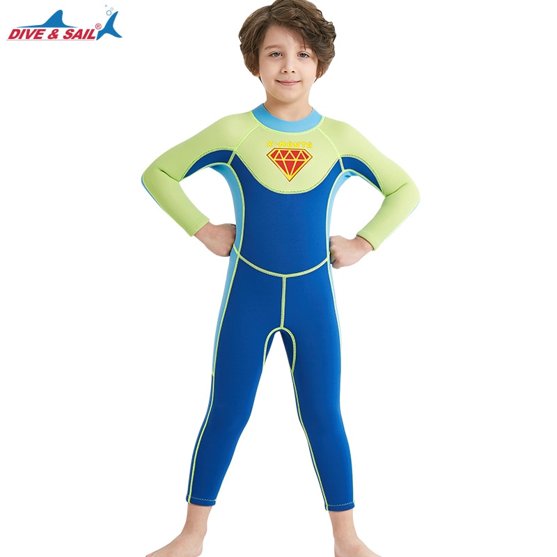 2.5mm Boy Superman Neoprene Wetsuit Keep Warm Spearfishing Diving Suit Children Surf Wet Suit X-MAN Swimming Suit for Boys