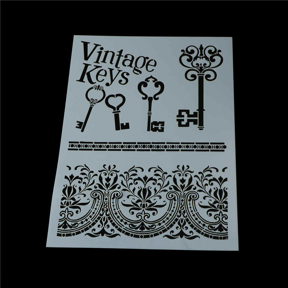 Vintage dentelle cadre clés artisanat superposition pochoirs pour murs peinture Scrapbooking estampage timbre Album décoratif gaufrage !