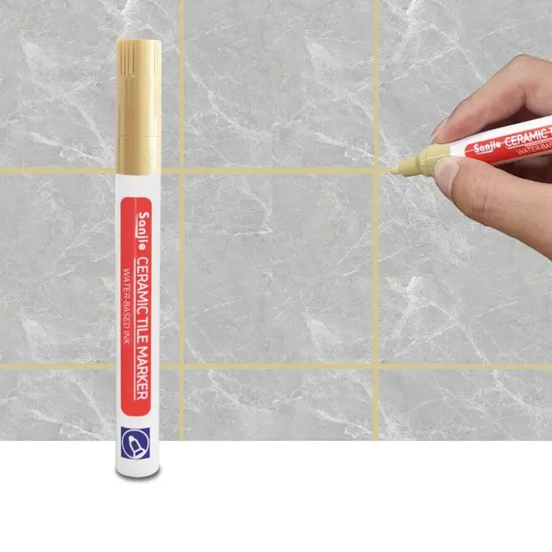 Stylo marqueur blanc étanche, réparation de couture murale, carrelage, marqueurs de coulis, sol salle de bains, outils de brosse à peinture de décontamination, 1/3 pièces: Chocolat