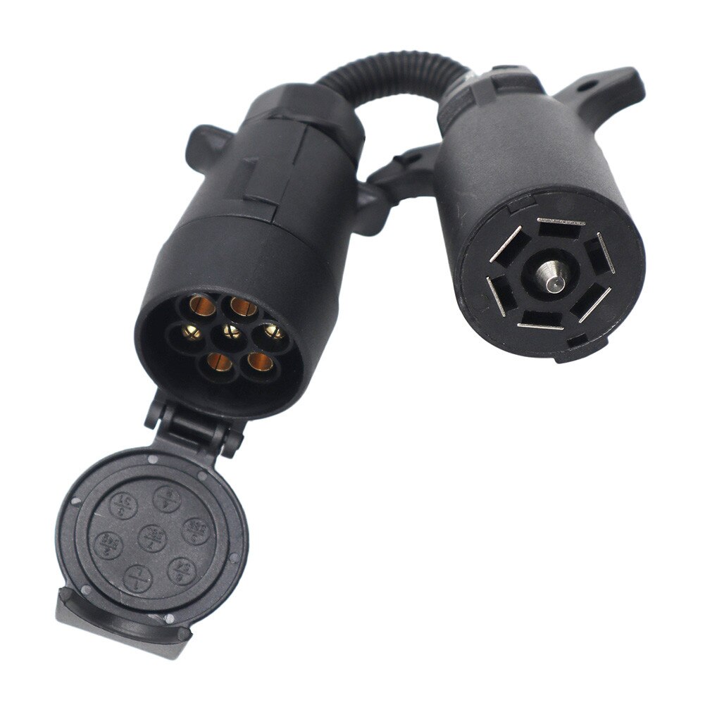 7 Blade RV To 7 Pin Trailer Connector Towbar Towing Plug Adapter Durable Waterproof RV Plugs Socket Adapter Protects Accessories
