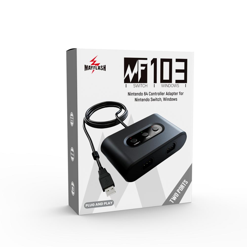 For MayFlash USB Adapter Converter for N64 to PC for Switch /N-S Game Pad Controller Dual Port