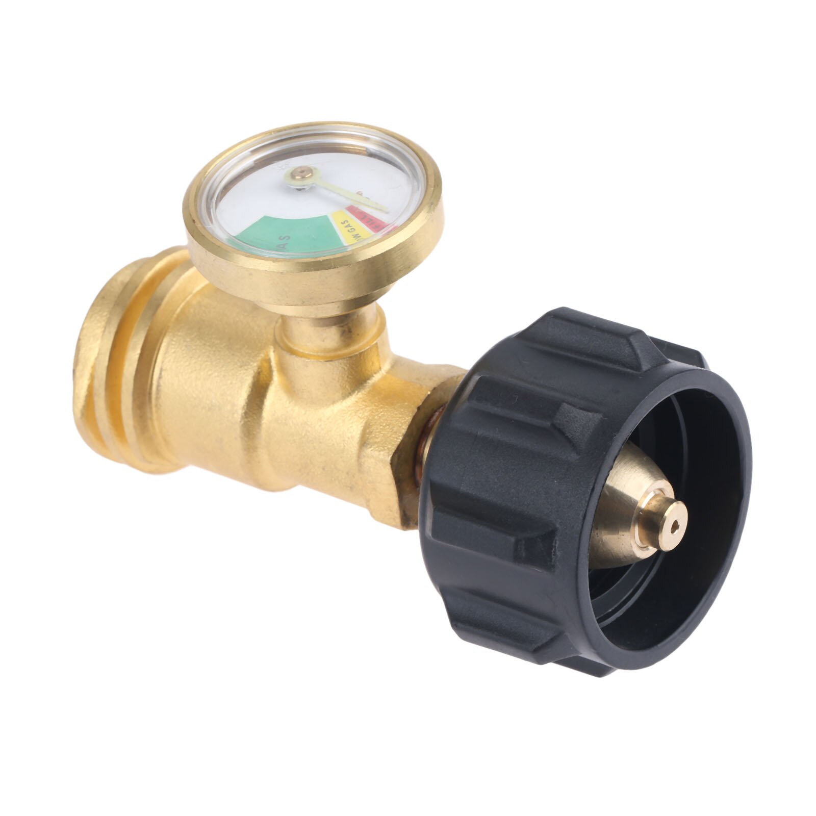 Brass Propane Fuel Tank Adapter Gauge Pressure Meter Gas Level Indicator Leak Detector for RV Camper Cylinder BBQ Grill Heater