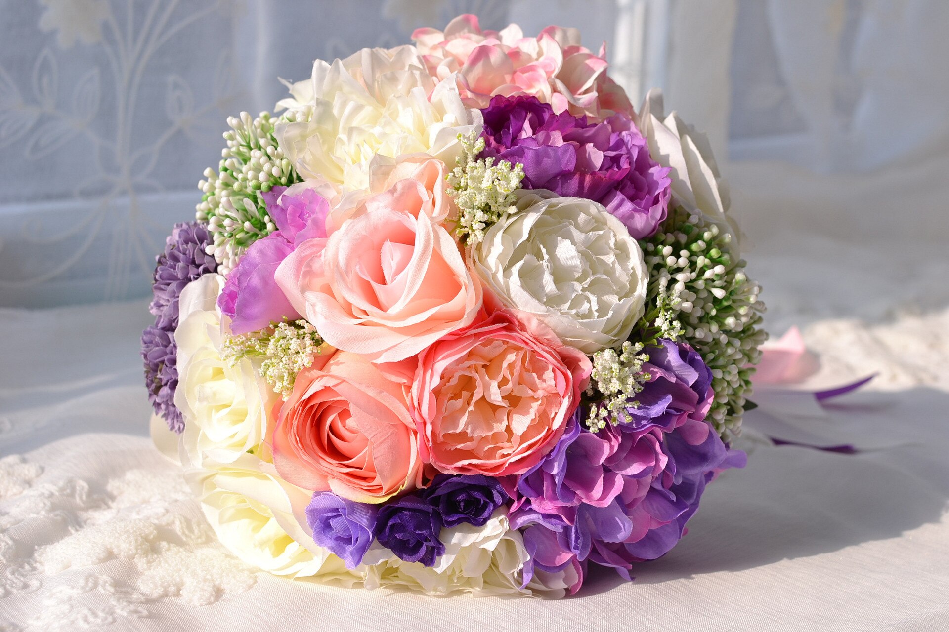 Bridal Bouquets Bridal Holding Flowers Wedding Bouquet Handmade Rose Artificial Flowers Flower good moon D475