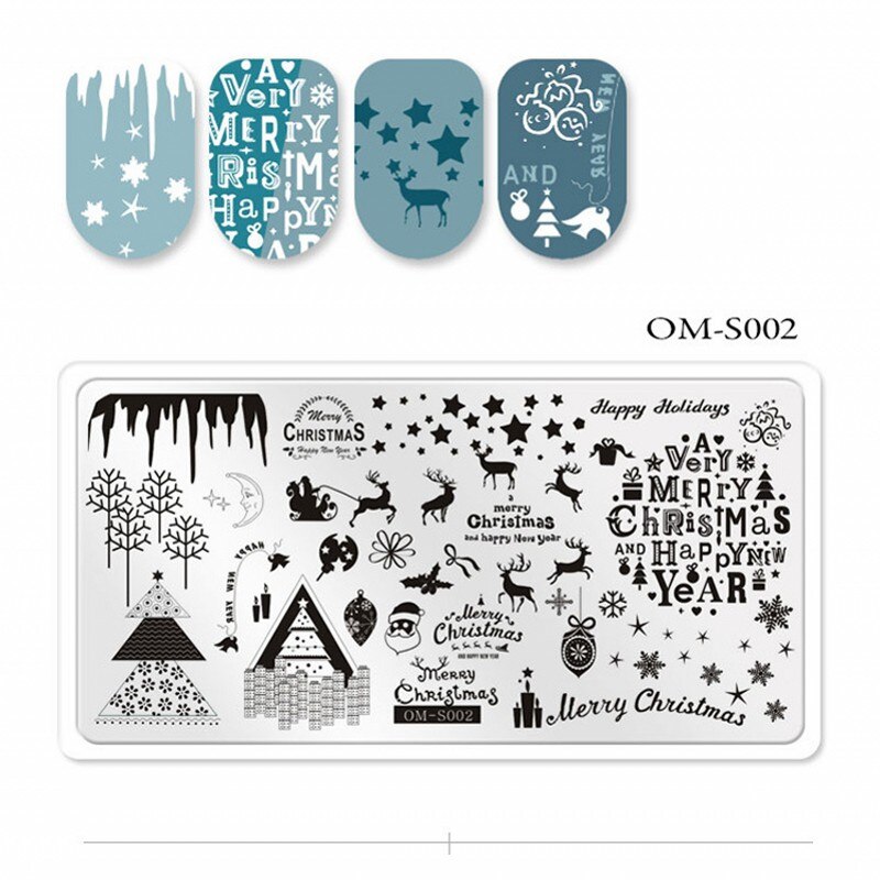 1Pcs Halloween Nail Stamping Plates Pumpkin SPider Pattern Plate Christmas Snowflake Santa Nail Art Image Stamp Templates OMS112: 2