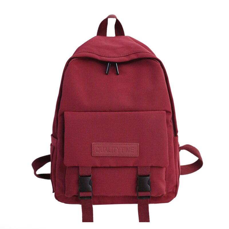 Neue Trend Weibliche Rucksack lässig Klassische Frauen Rucksack Frauen Schulter Tasche Einfarbig Schule Tasche Für Teenager Mädchen: rot