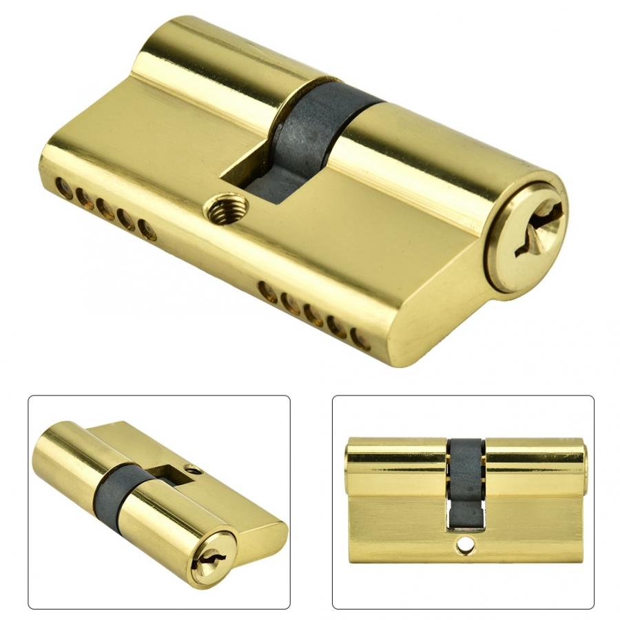 60mm Copper Dual Open Lock Cylinder Anti-theft Door Lock Cylinder with Keys Copper Lock Cylinder