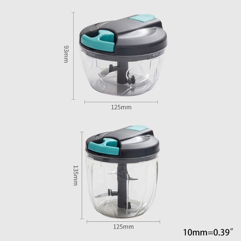 Mini Manual Vegetable Chopper 3 Blades/5 Blades Hand Mixer f